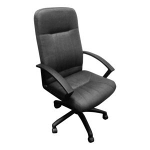 Site Office Manager Chair – High Back, Swivel, Gas Lift, Black Leather Look