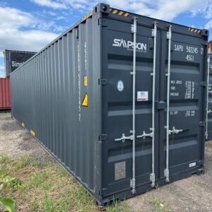 New 40ft Dark Gray Shipping Container – Steel Storage Container