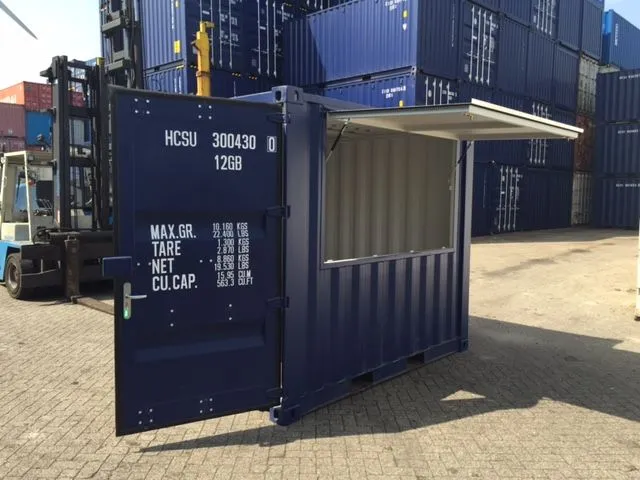10 ft Bar Container – Corten Steel with Steel Awning, Lockbox, and Forklift Pockets