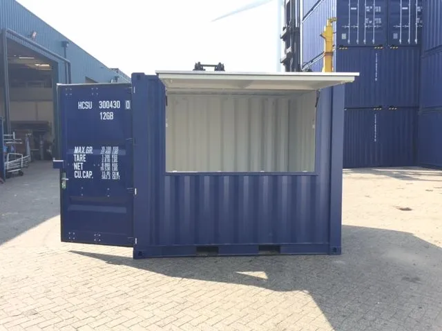 10 ft Bar Container – Corten Steel with Steel Awning, Lockbox, and Forklift Pockets - Image 3