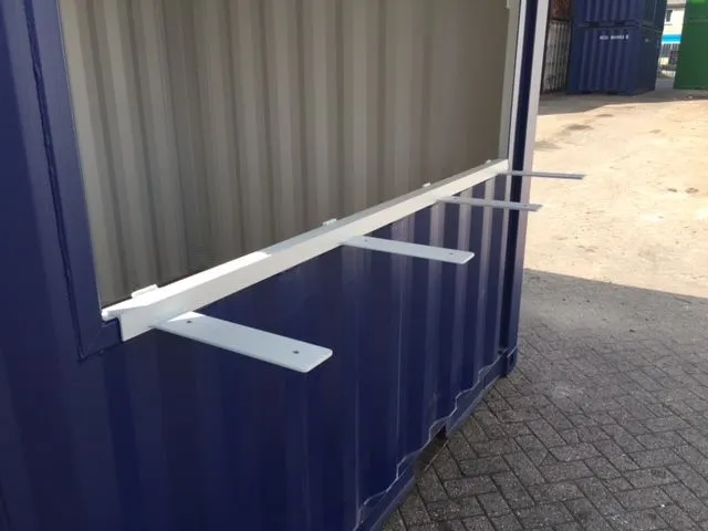 10 ft Bar Container – Corten Steel with Steel Awning, Lockbox, and Forklift Pockets - Image 4