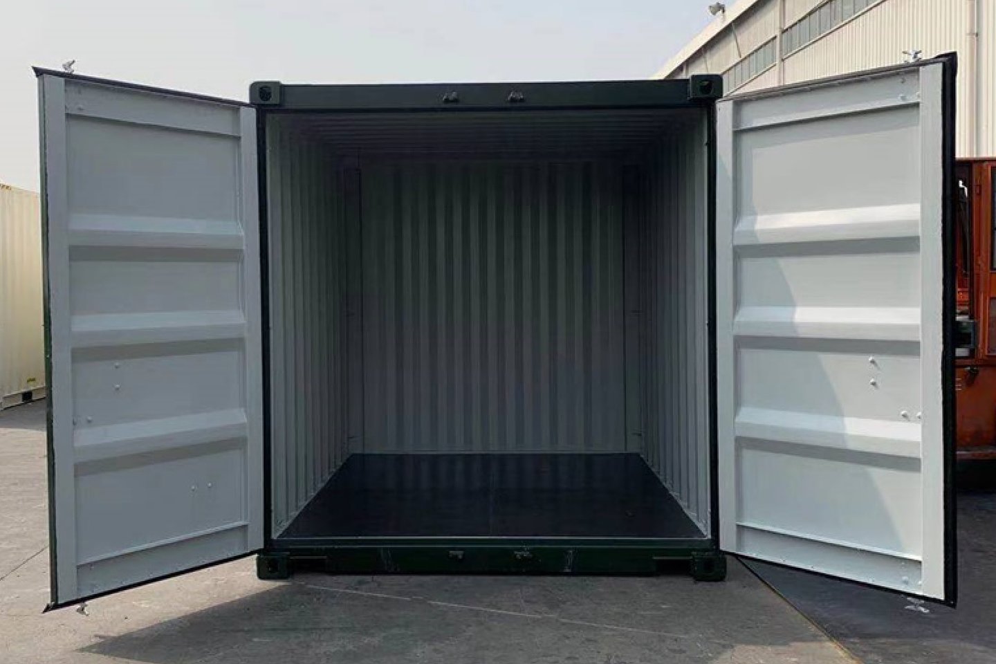 10 ft Shipping Container – Green, Corten Steel, CSC Plated, 28mm Marine Ply Floor