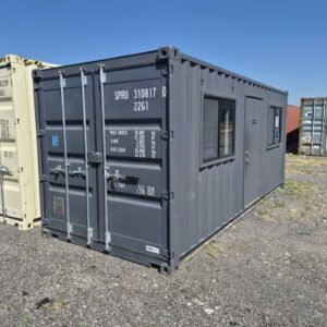 New 20ft Shipping Container Office – Dark Gray