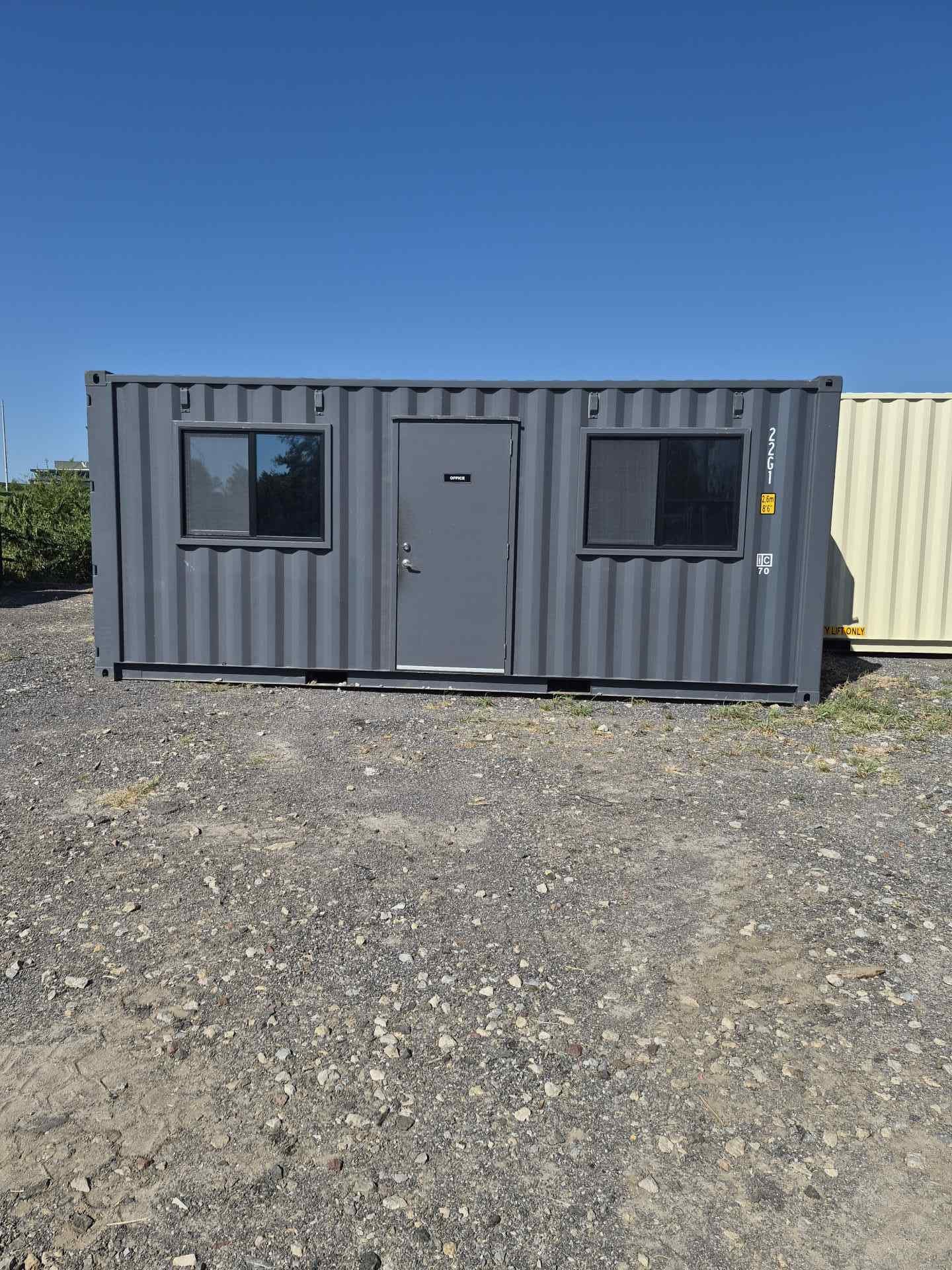 New 20ft Shipping Container Office – Dark Gray - Image 2