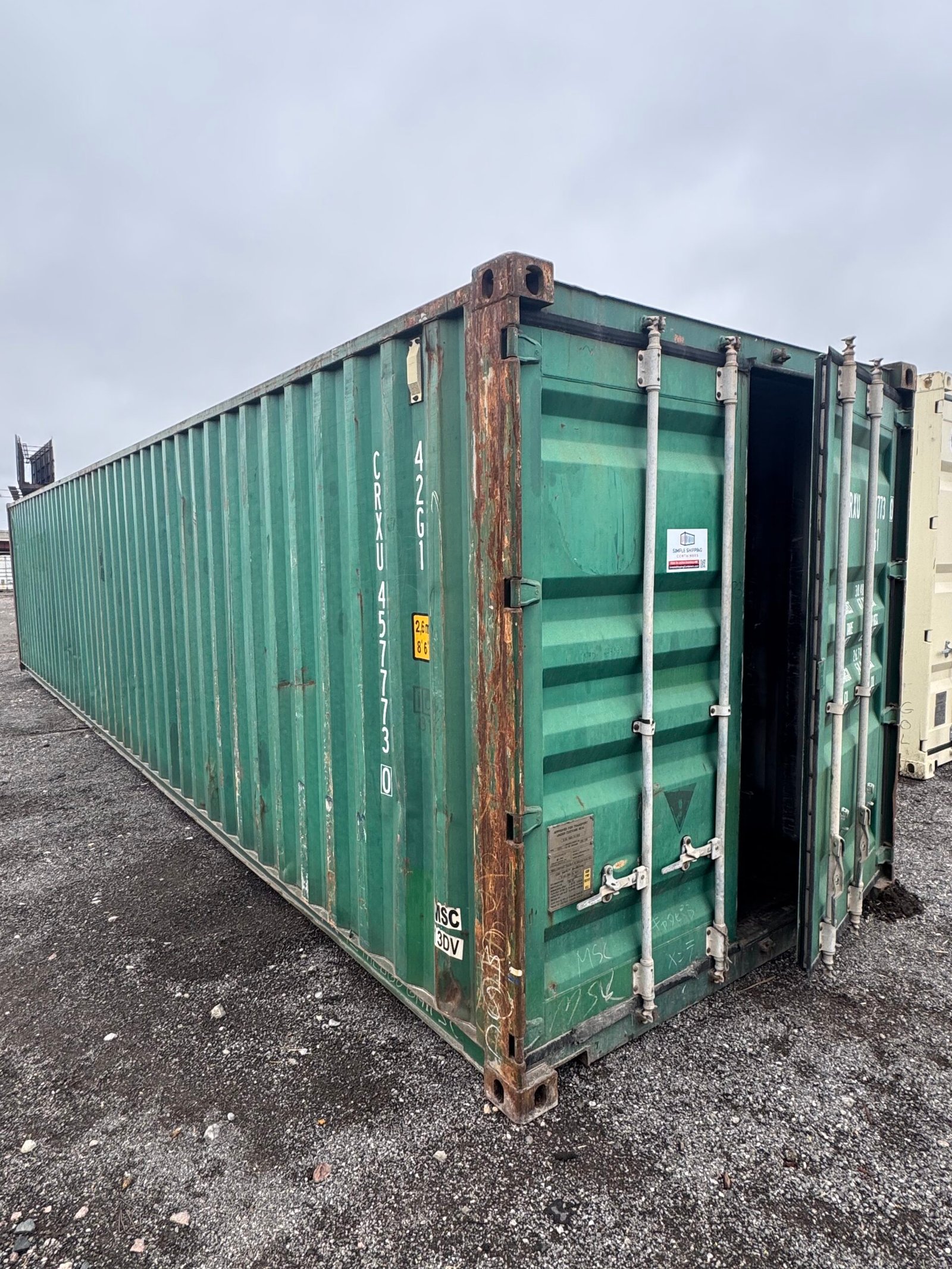 Cargo Worthy 40ft Green Shipping Container – Steel Storage Container