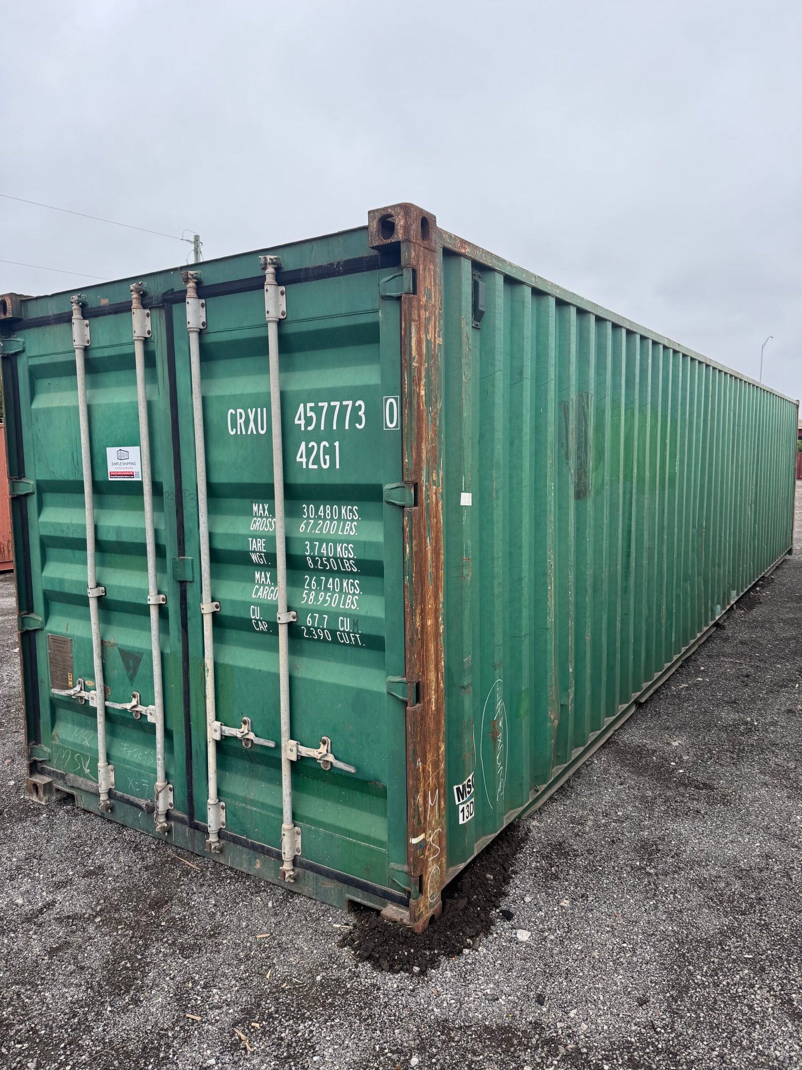 Cargo Worthy 40ft Green Shipping Container – Steel Storage Container - Image 2