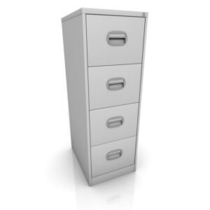 Site Office 4 Drawer Metal Filing Cabinet – Lockable, 30kg per Drawer