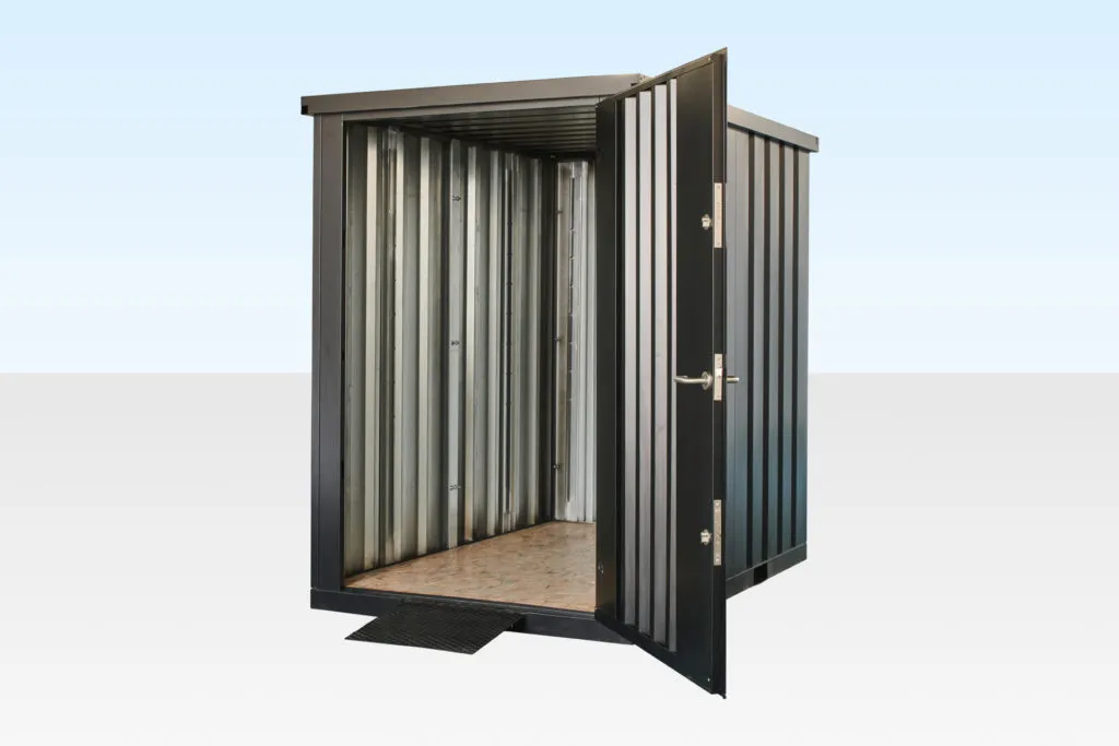 Flat Pack Metal Garden Store – 2.28m x 1.55m, Galvanized Steel with Double Locking System and Retractable Ramp - Image 5