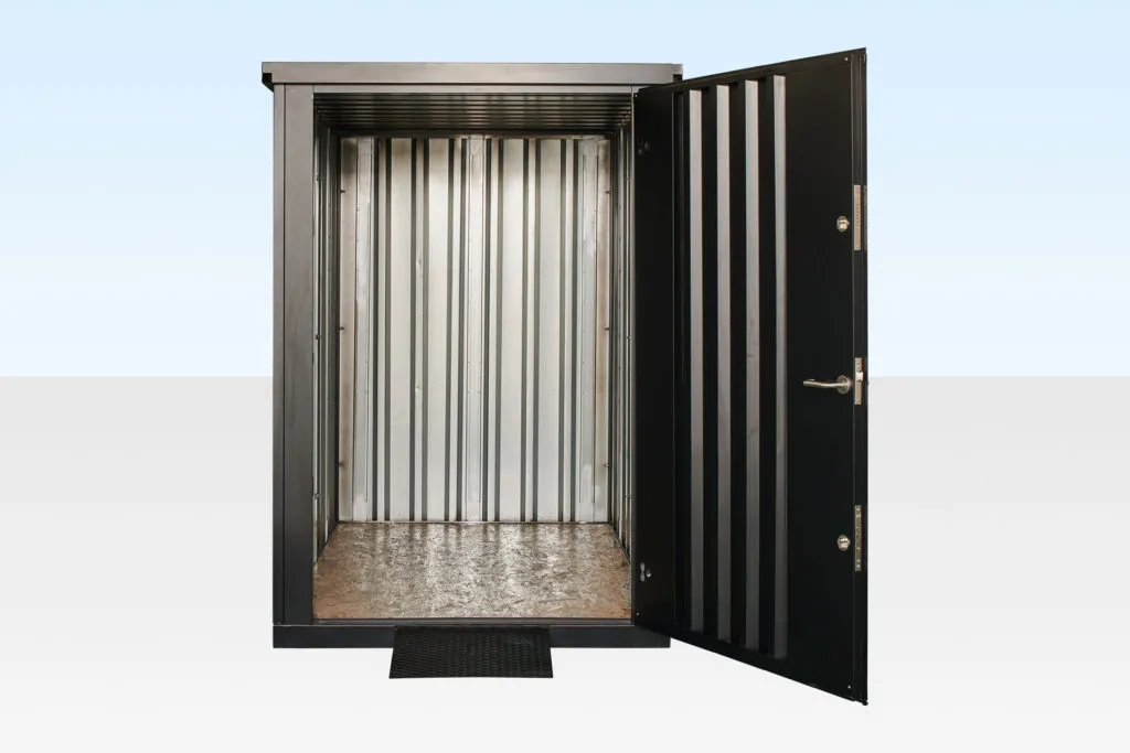 Flat Pack Metal Garden Store – 2.28m x 1.55m, Galvanized Steel with Double Locking System and Retractable Ramp - Image 3
