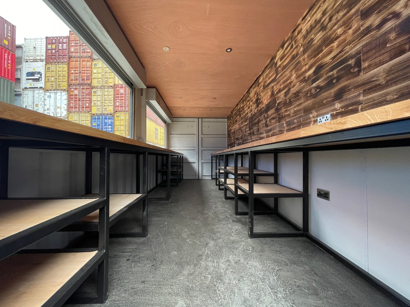 20ft Converted Container Bar with Serving Hatch and Electrical System - Image 3