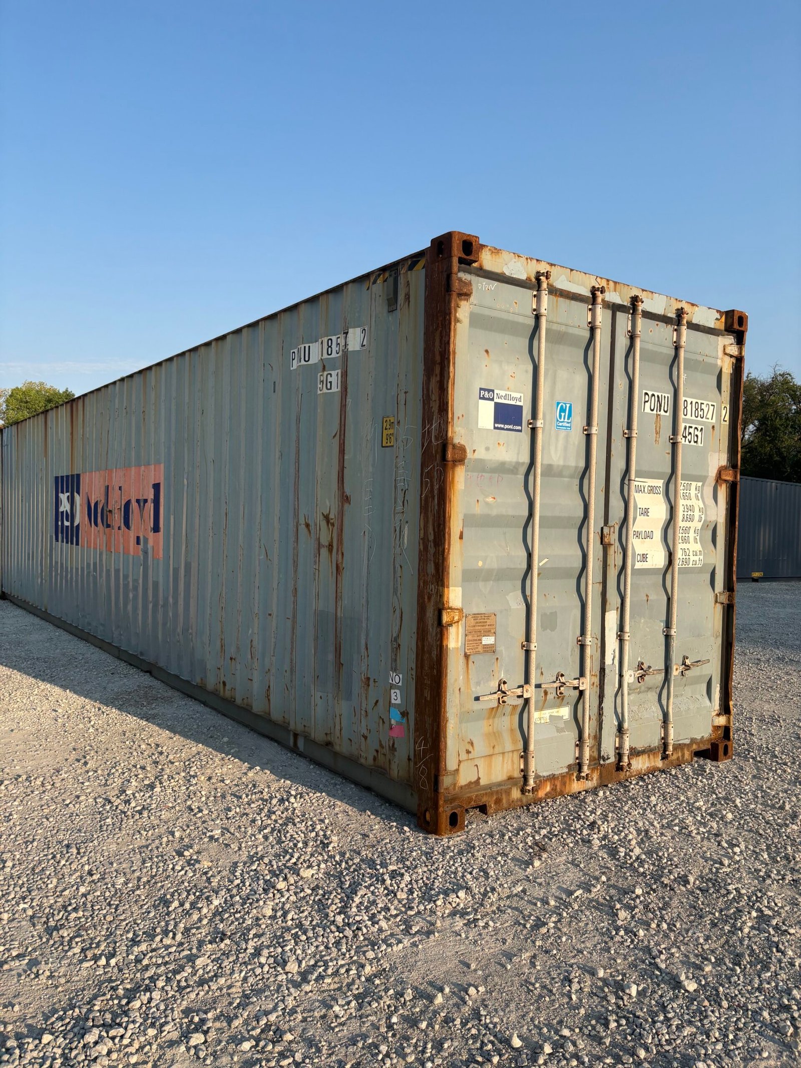 Cargo Worthy 40ft Light Gray Shipping Container – Steel Storage Container