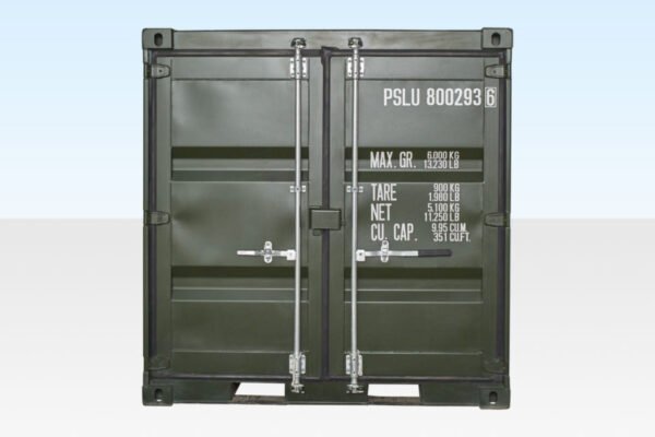 8 ft Shipping Container – Green, Corten Steel, 28mm Marine Ply Floor - Image 3