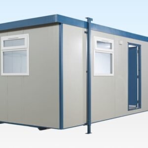 24ft x 10ft Jackleg Cabin – Open Plan, Goosewing Grey, Electric Heater