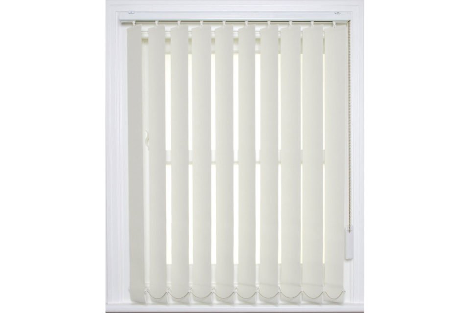Jackleg Cabin Vertical Window Blind – Cream, Fire Retardant, Anti-Bacterial