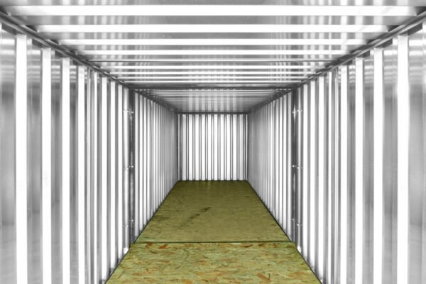 8m End Linked Flat Pack Container Bundle – Powder Coated Green, 7.56m Internal Length - Image 4