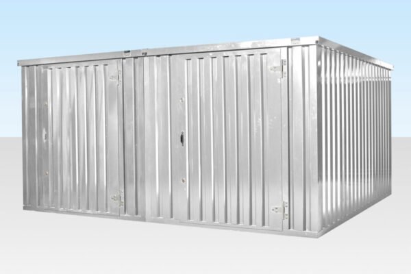 4m Side Linked Flat Pack Container Bundle – Galvanised, 4.37m Width, 2 Units + Linking Kit - Image 3