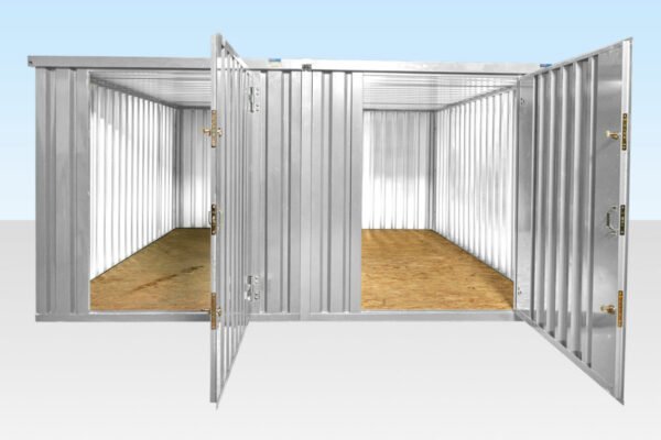4m Side Linked Flat Pack Container Bundle – Galvanised, 4.37m Width, 2 Units + Linking Kit - Image 4