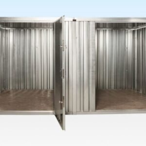 3m Side Linked Flat Pack Container Bundle – Galvanised, 11.3m² Area, 2 Units + Linking Kit