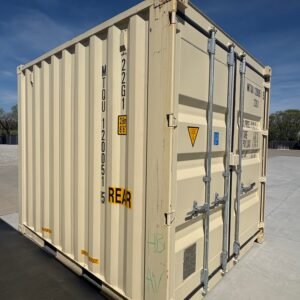 New 20ft Standard Shipping Container – Ivory, Single Door with Lock Box