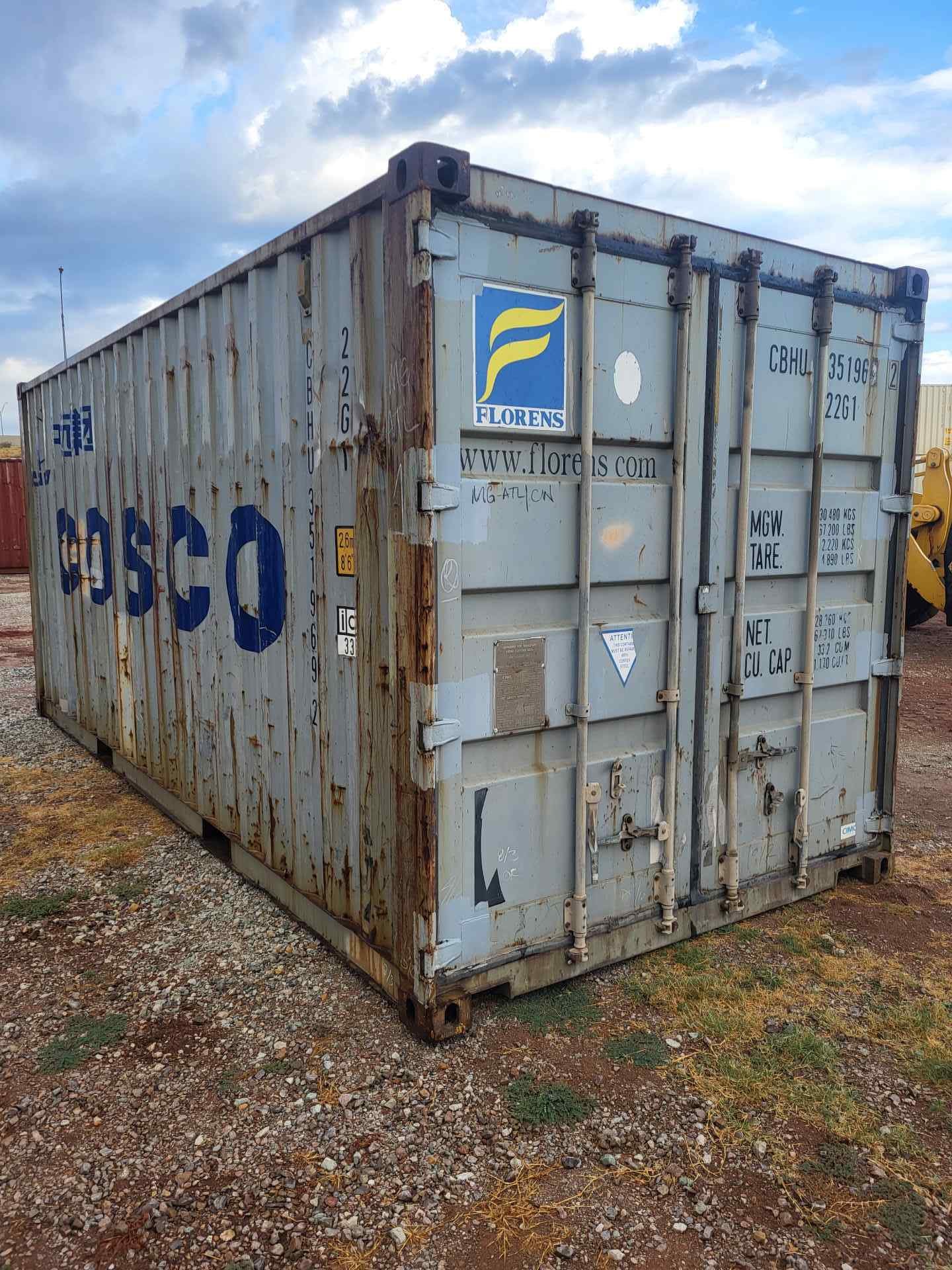 Used Cargo Worthy 20ft Standard Shipping Container – Light Gray - Image 4