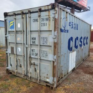 Used Cargo Worthy 20ft Standard Shipping Container – Light Gray