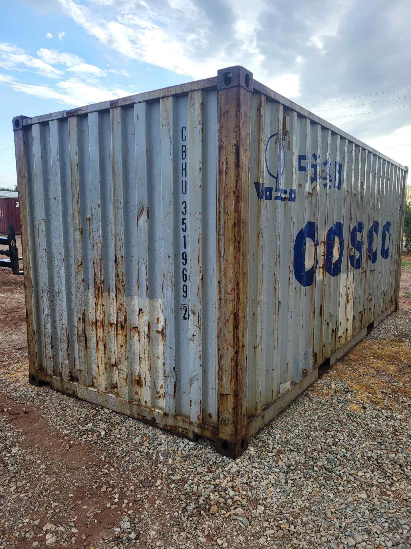 Used Cargo Worthy 20ft Standard Shipping Container – Light Gray - Image 3