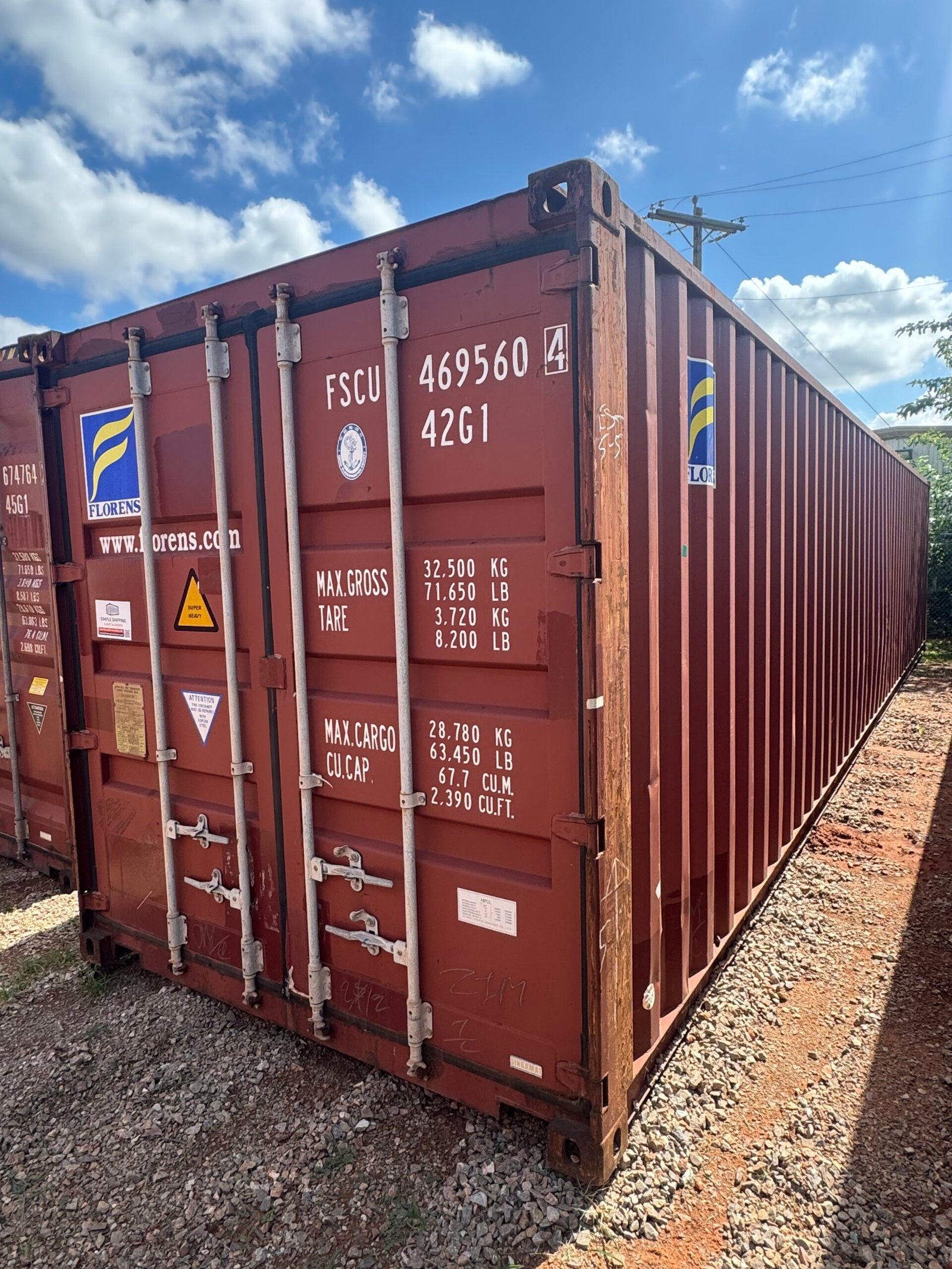 Watertight 40ft Shipping Container – Maroon