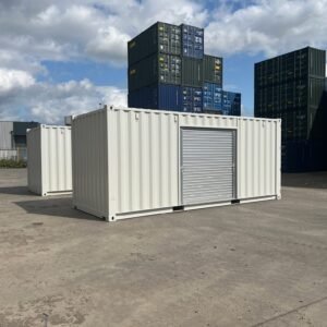 20ft One Trip Shipping Container with Roller Shutter Door – RAL 7035 Light Grey