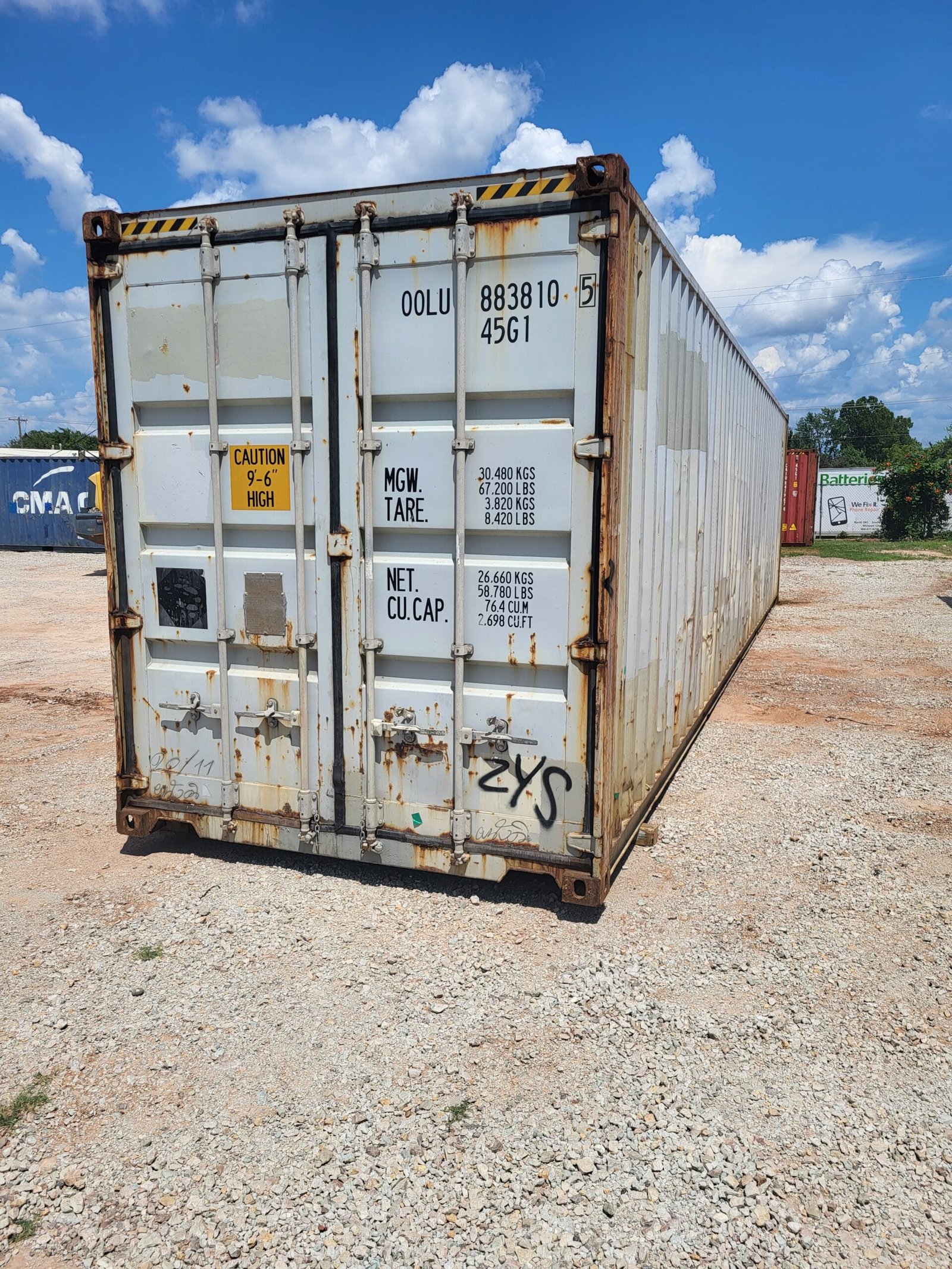 Watertight 40ft Shipping Container – Light Gray