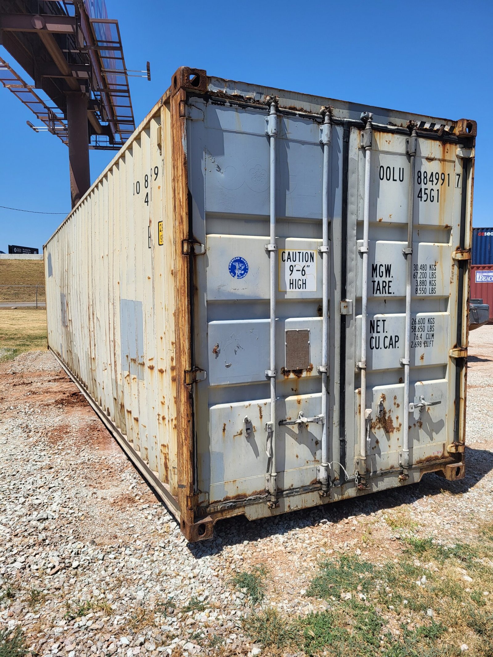 Watertight 40ft High Cube Shipping Container – Light Gray - Image 2