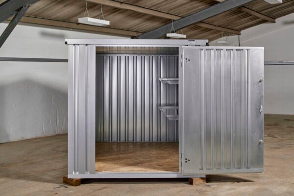 3m Flat Pack Storage Container – Galvanised, Double Locking System, Expandable - Image 4