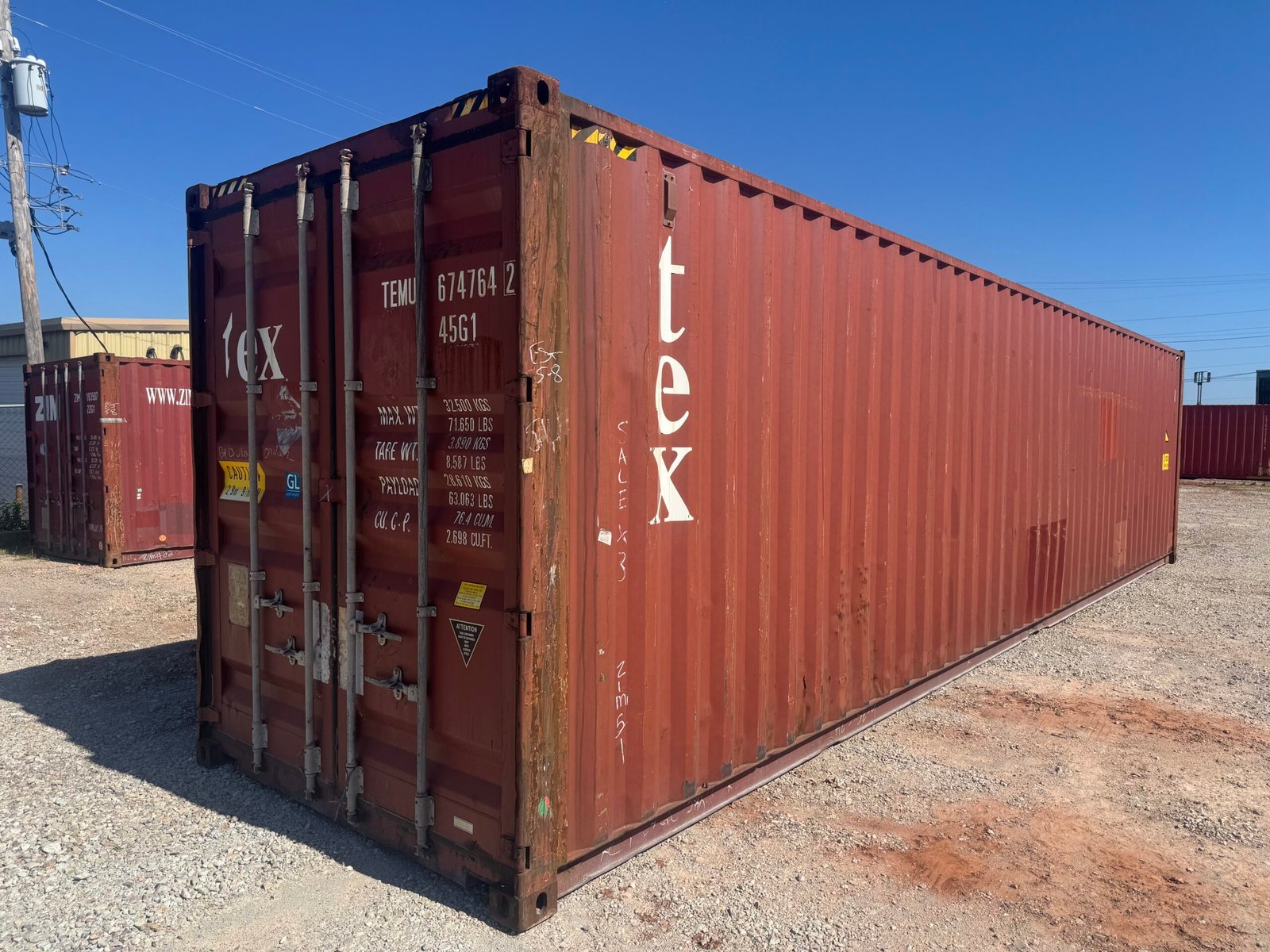 Cargo Worthy 40ft High Cube Shipping Container – Red - Image 2