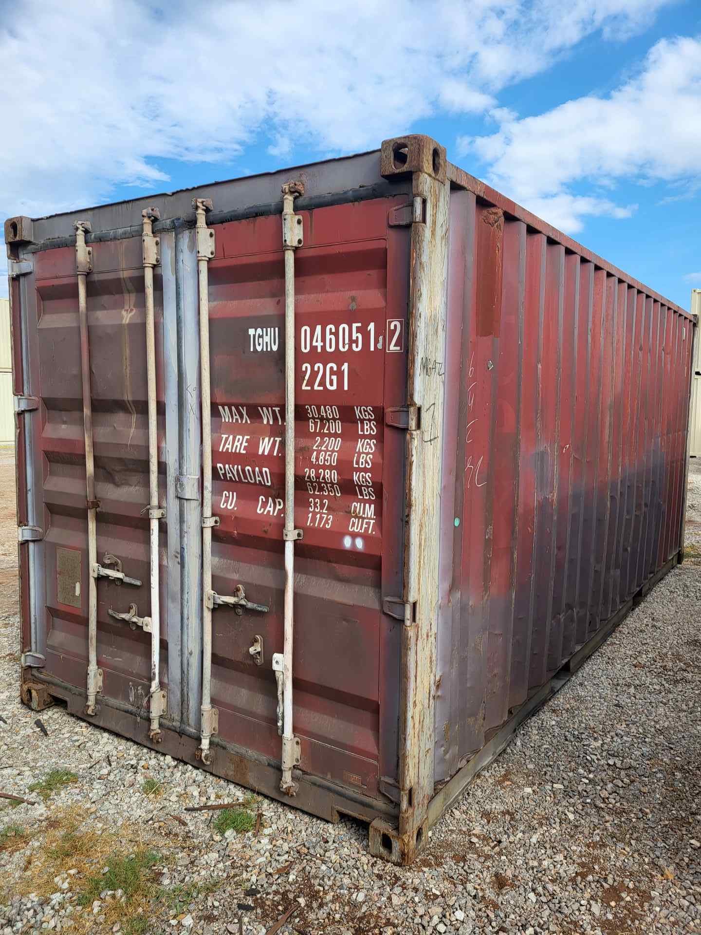 Cargo Worthy 20ft Standard Shipping Container – Maroon