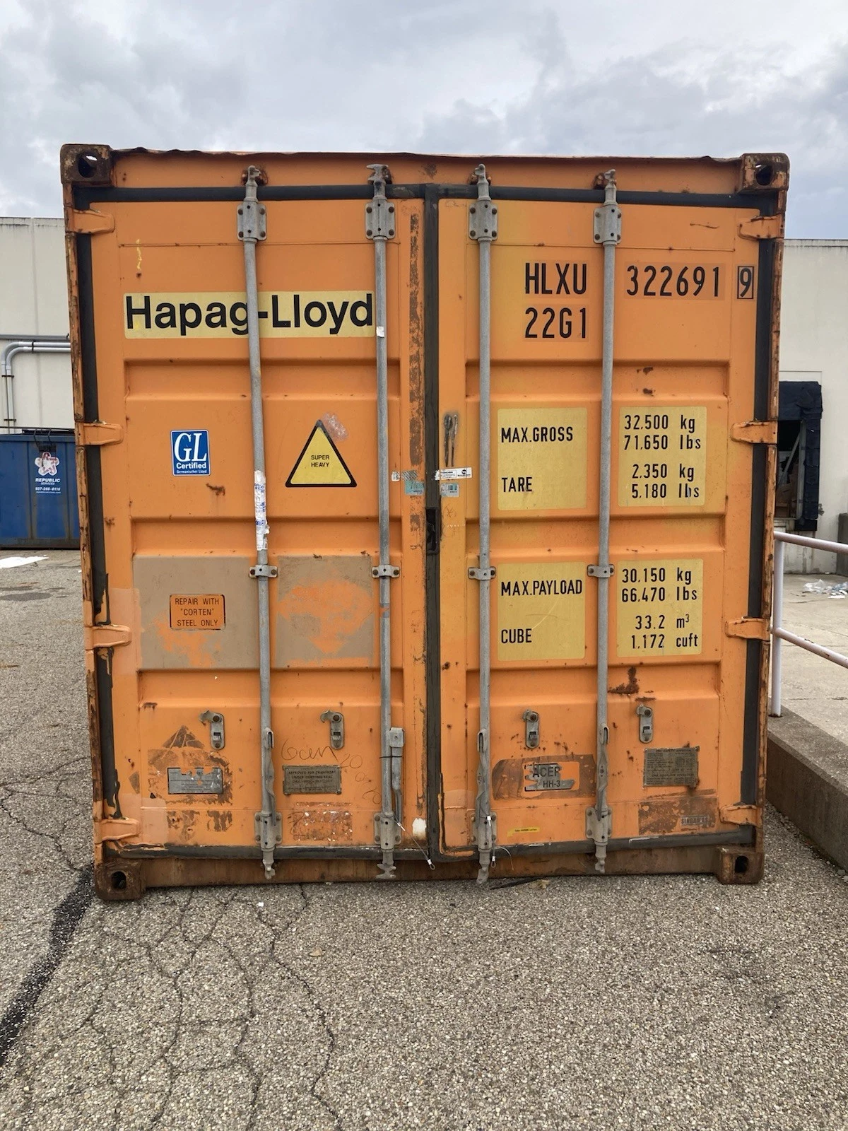 Used 20ft USAC Shipping Container – 62,000 lb Rated - Image 2
