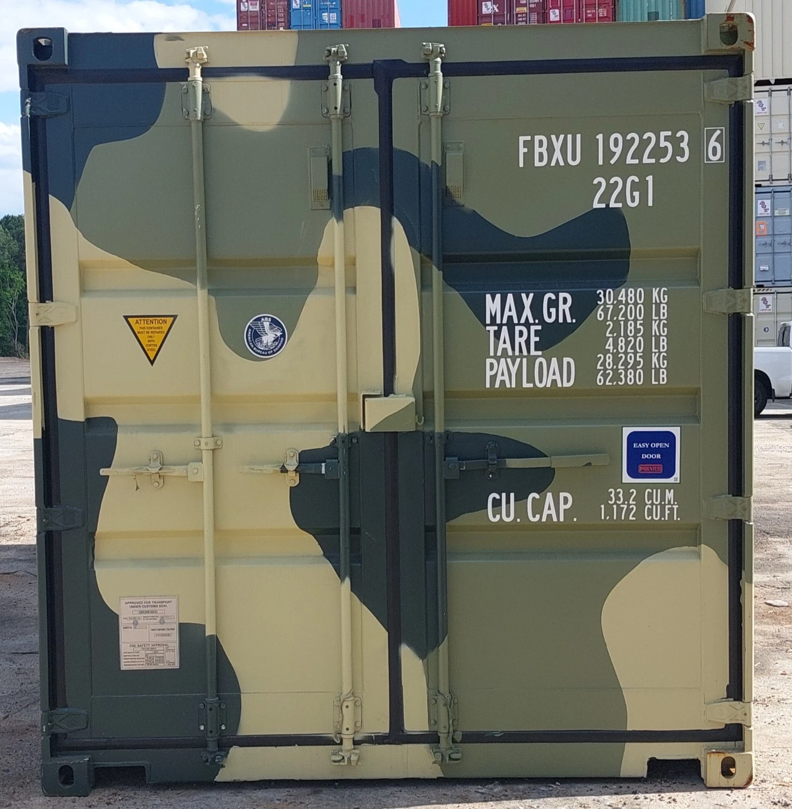 Camouflage New One Trip 20ft Shipping Storage Container Easy Open Door - USA - Image 3