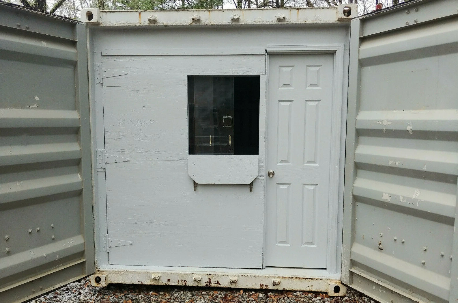 40ft High Cube Container Shop with Office and Storage Racking - Image 13