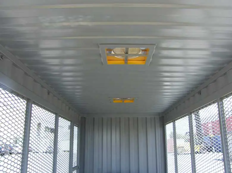 20 ft Gas Cylinder Storage Container – Open Air, Non-Spark Mesh Panels, Bunded Floor - Image 5